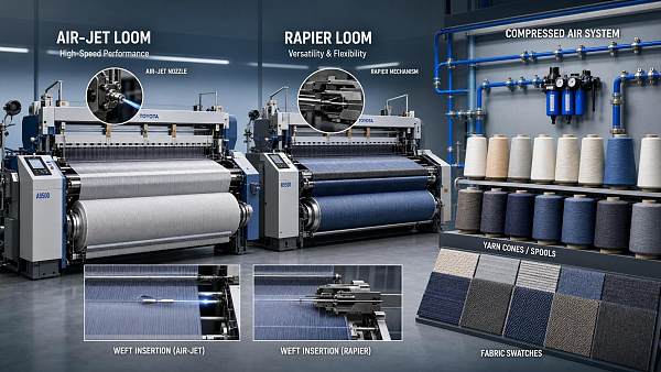 Air-Jet Looms vs Rapier Looms: Fabric Types, Speed, Energy Use, and Maintenance Compared