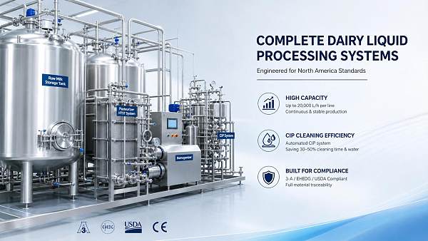 How to Compare Dairy Fluid Processing Systems in North America by Capacity, CIP, and Compliance