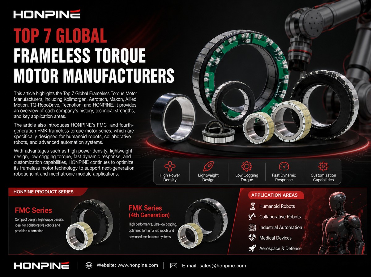 frameless torque motor supplier TOP 7 tillverkare av torque motorer utan stomme!HONPINE VS Kollmorgen