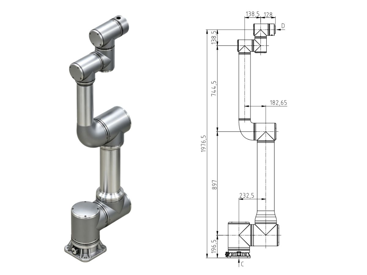CR-20E-C00 kraftig 6-axlig kollaborativ robotarm