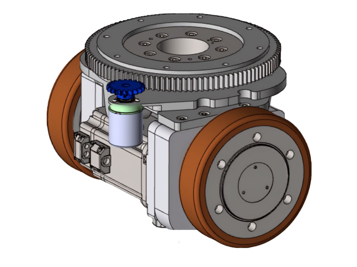 Differentiallenkung mit zwei Antriebsrädern und DC-Motor-Aktuator