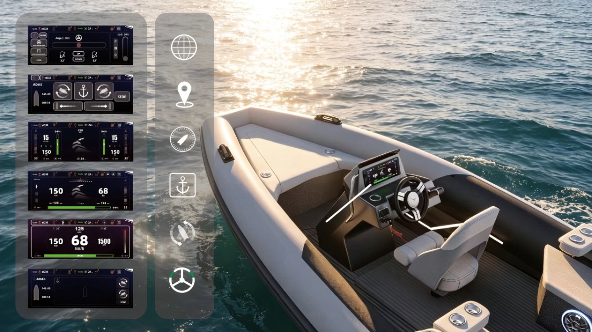 Elektrischer Außenbordmotor-Lenkaktor für autonome Überwasserfahrzeuge