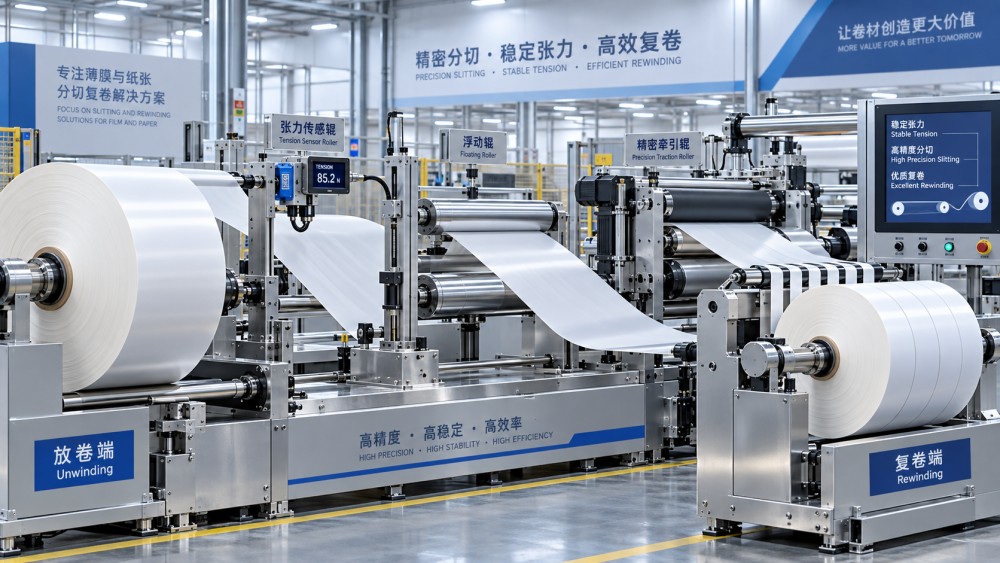 When web tension control systems for converting prevent material waste