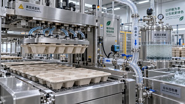 Can sustainable packaging machinery for molded fiber cut water use?