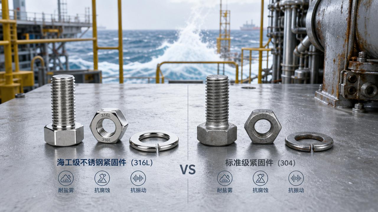 Marine Grade Fasteners vs Standard Grades: What Changes Offshore
