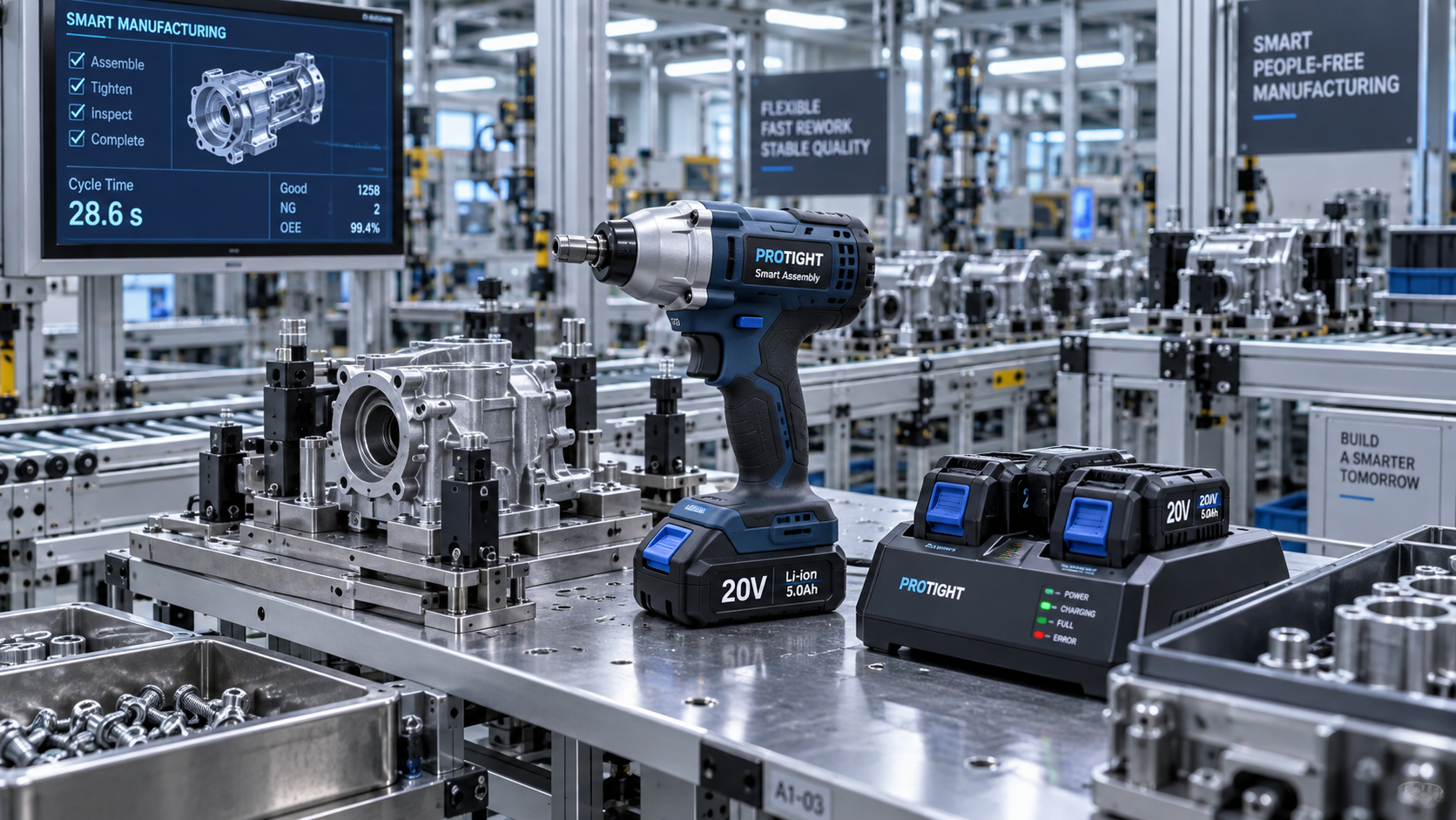 When do cordless tools for manufacturing improve assembly-line uptime?