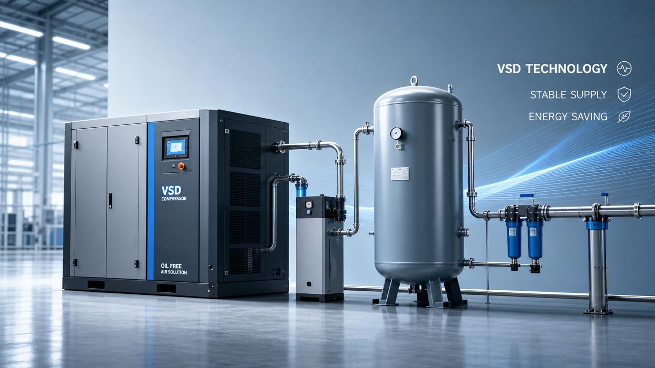 Energy Efficient Machinery in VSD Compressors: Savings