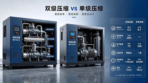 Two-Stage Compression Compressor vs Single-Stage: When the Efficiency Gain Pays Off