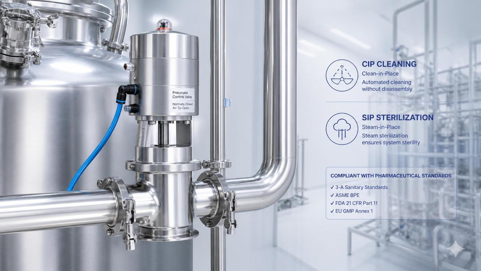 How to Choose Pneumatic Control Valves for Pharmaceutical Plants With CIP and SIP Requirements
