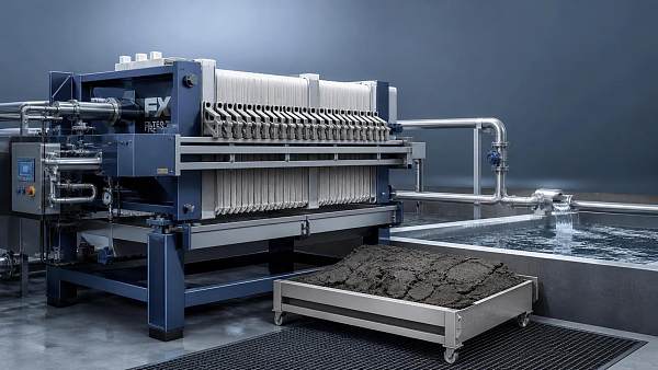 When does fluid separation for wastewater need a filter press?