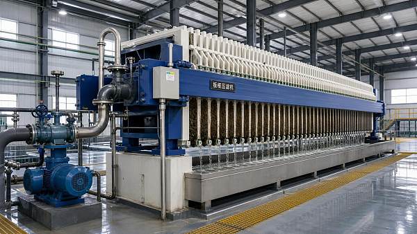 What determines sludge separation efficiency in a filter press?
