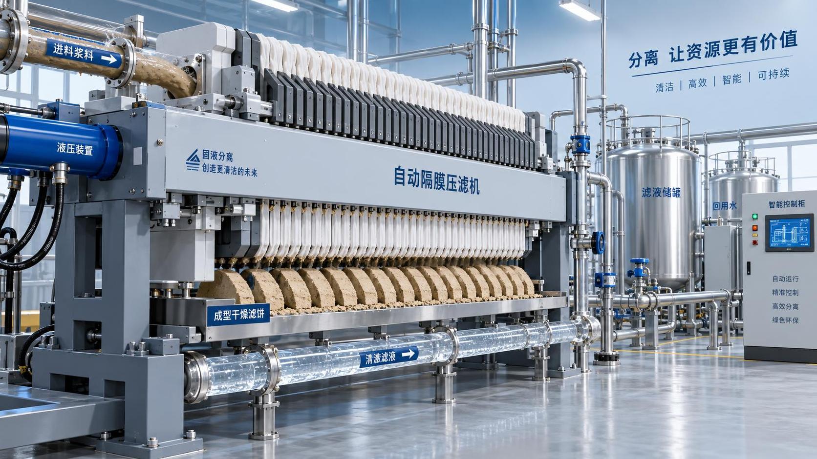 When does fluid separation technology equipment need a filter press?
