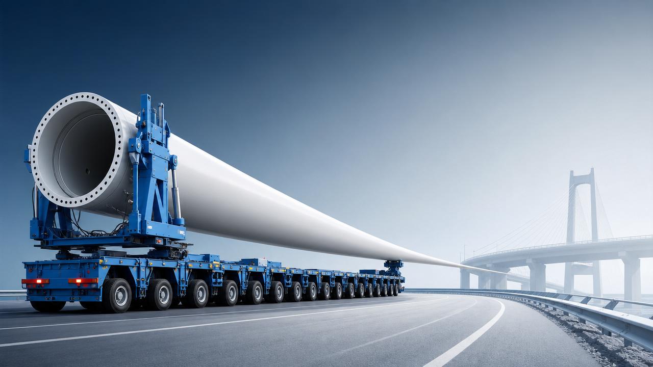 How to Choose Heavy Trailers for Wind Blades: Length, Steering, and Route Limits