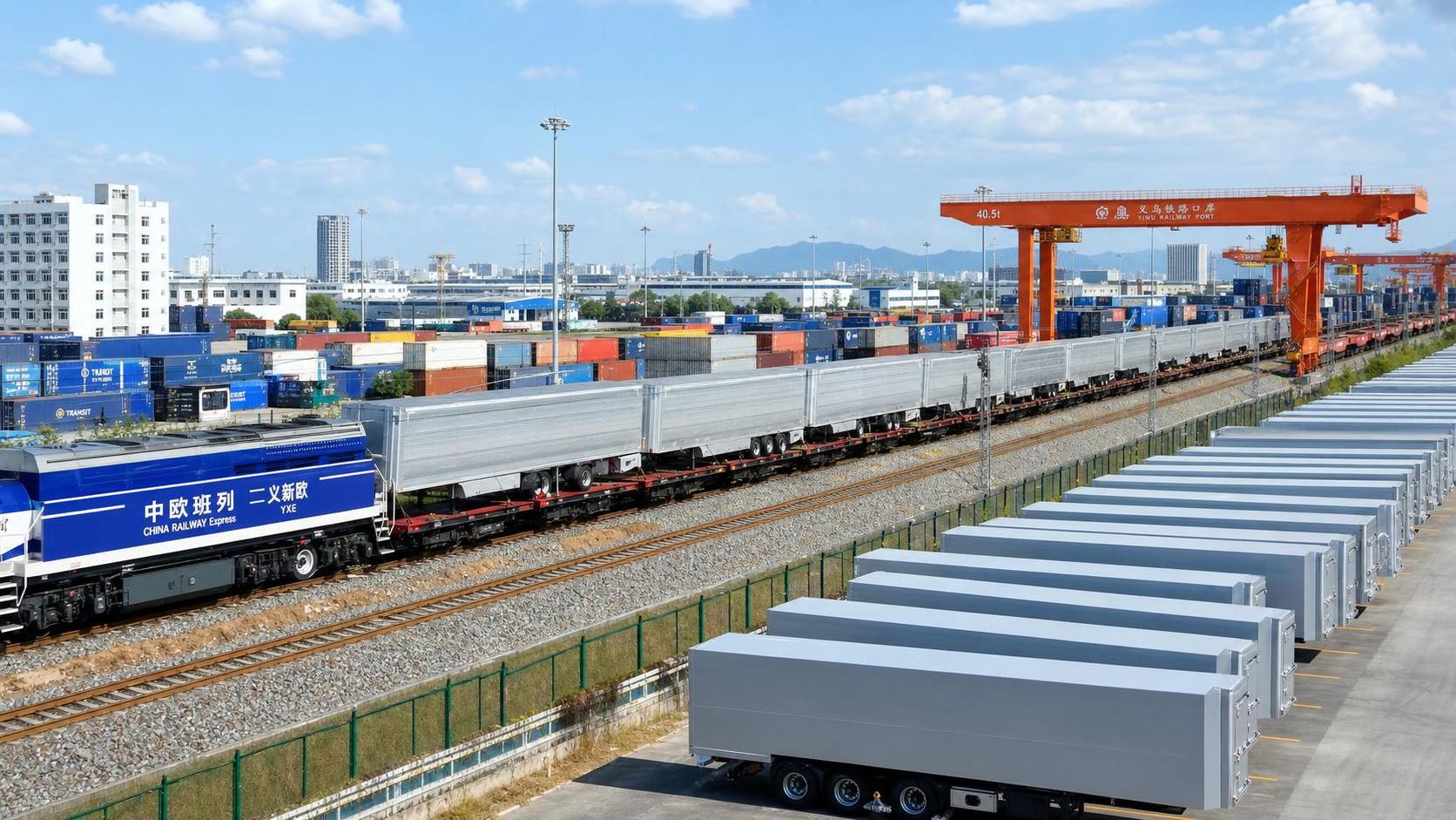 Erenhot Rail Volumes Lift Aluminum Semi-trailer Exports