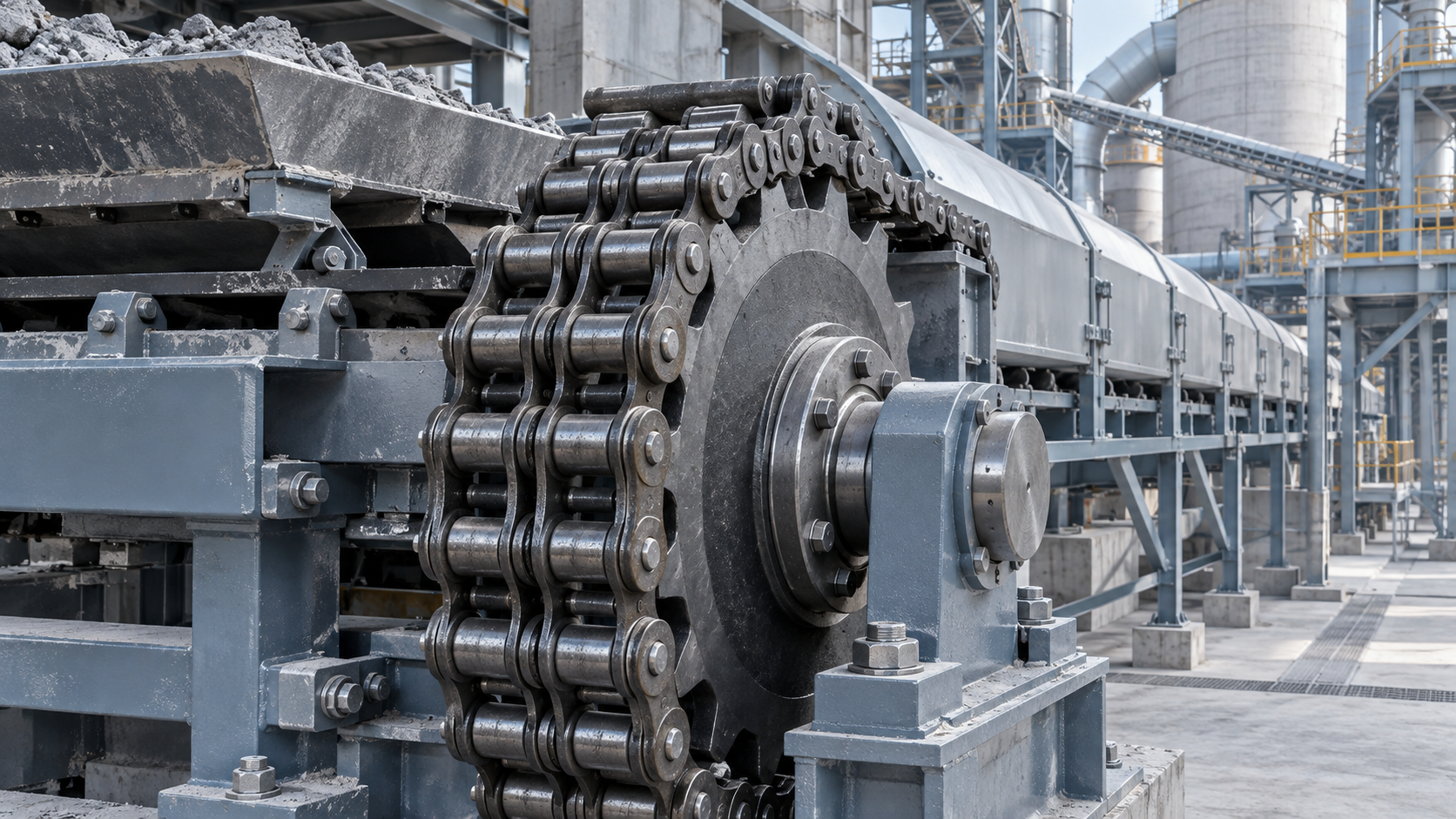 How to size heavy-duty transmission chains for cement plant conveyors
