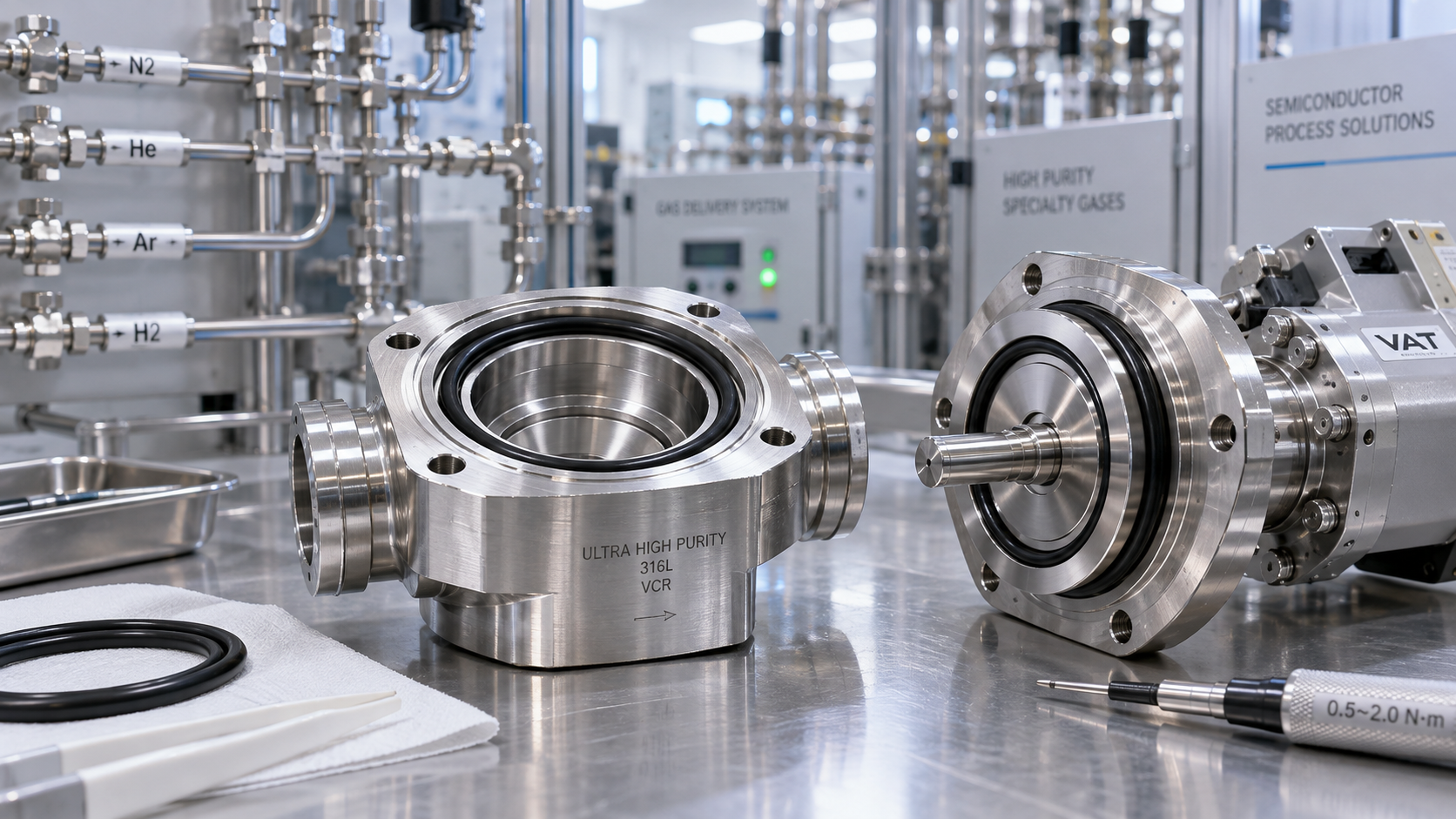 When should semiconductor gas control systems use FFKM O-rings?