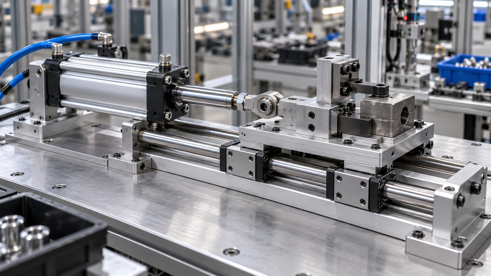 When do side loads require guided cylinders in pneumatic automation?