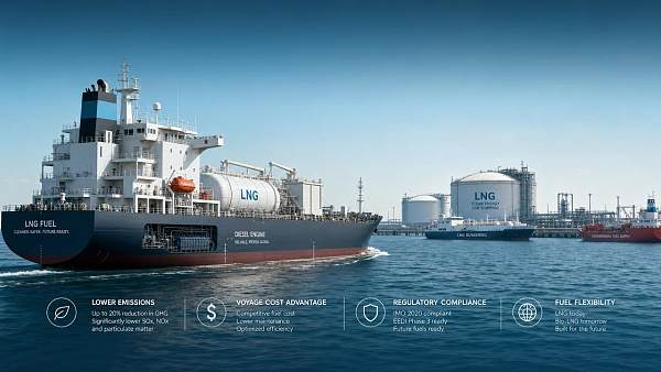 LNG propulsion or diesel which cuts voyage costs more