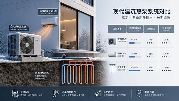 How heat pump systems compare on cost and winter output