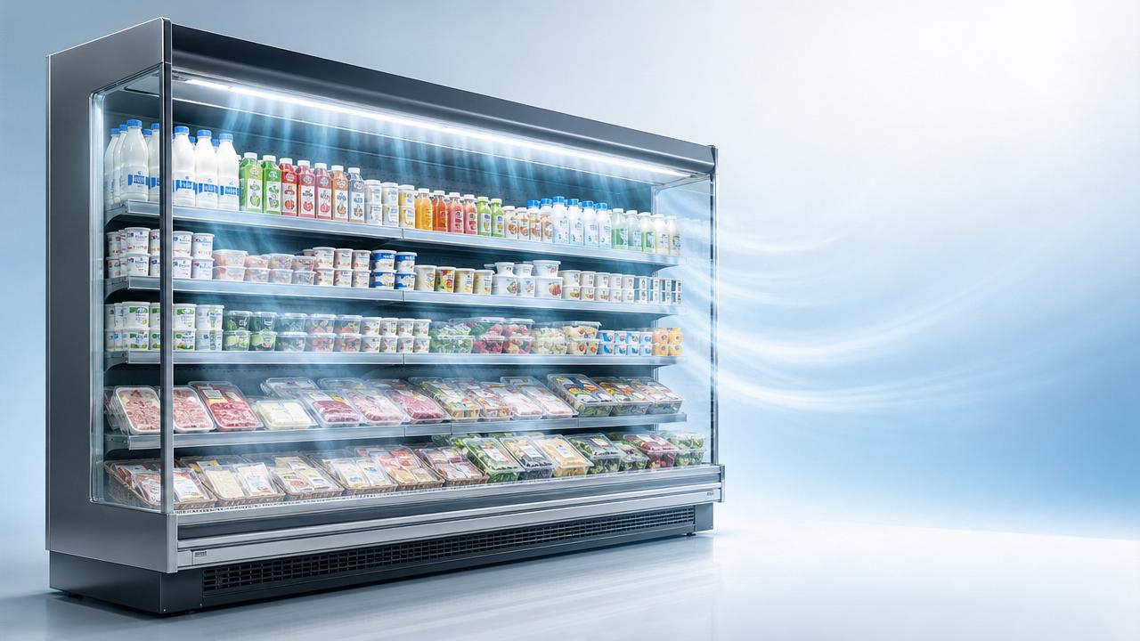 Can air curtain refrigeration really reduce display losses?