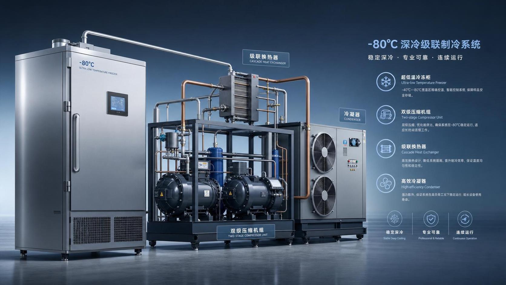 Cascade Refrigeration Systems for Deep Freezing: How They Reach -80°C and What to Check