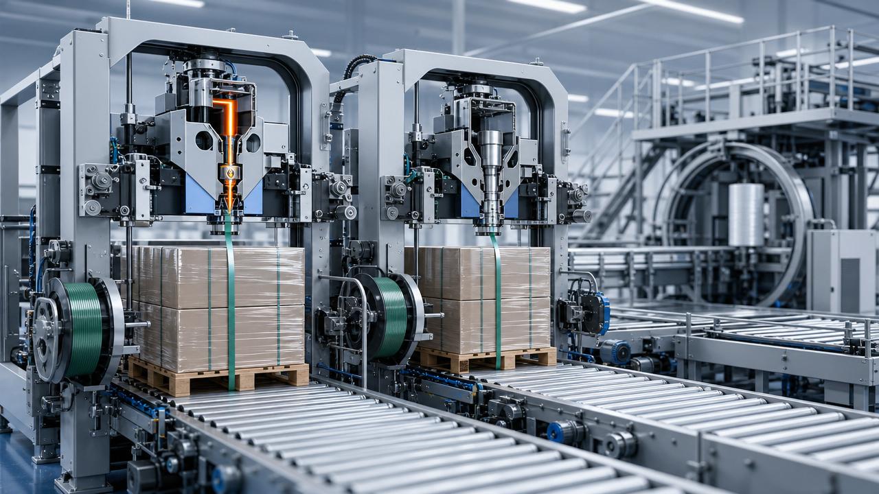 Hot-melt strapping or ultrasonic welding for PET lines