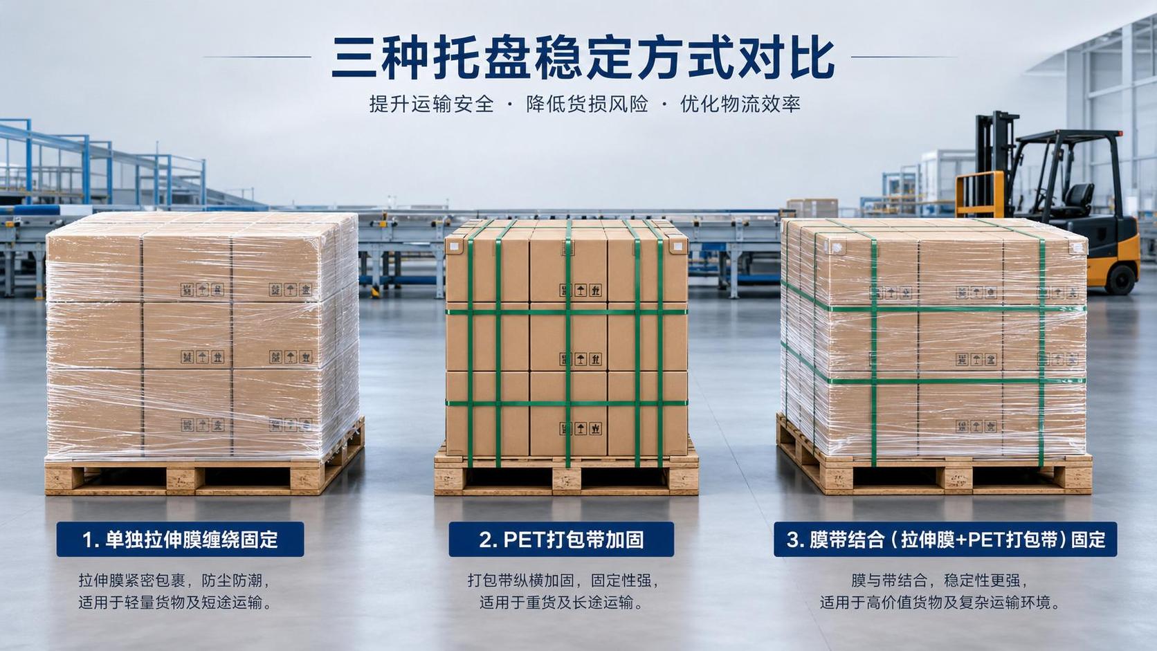 Pallet Stabilization Methods Compared: Stretch Wrap, Strapping, or Both?