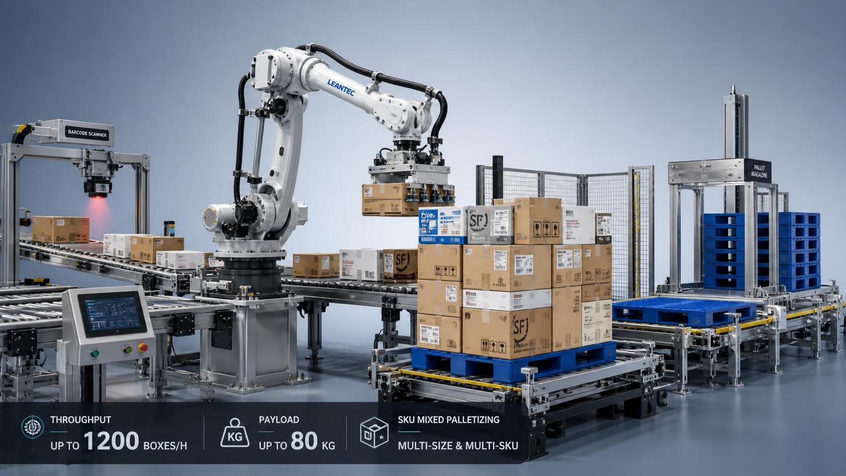 How to Size a Palletizing Robot System for Throughput, Payload, and SKU Mix