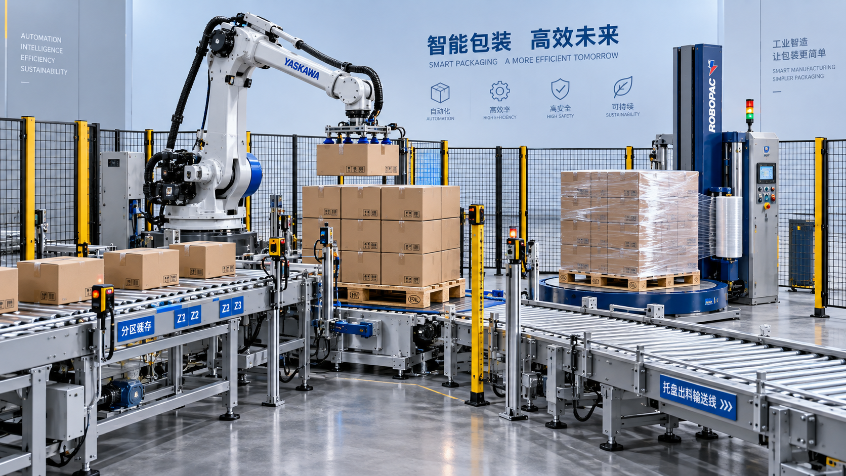 Preventing bottlenecks in conveyor-fed robotic end-of-line packaging