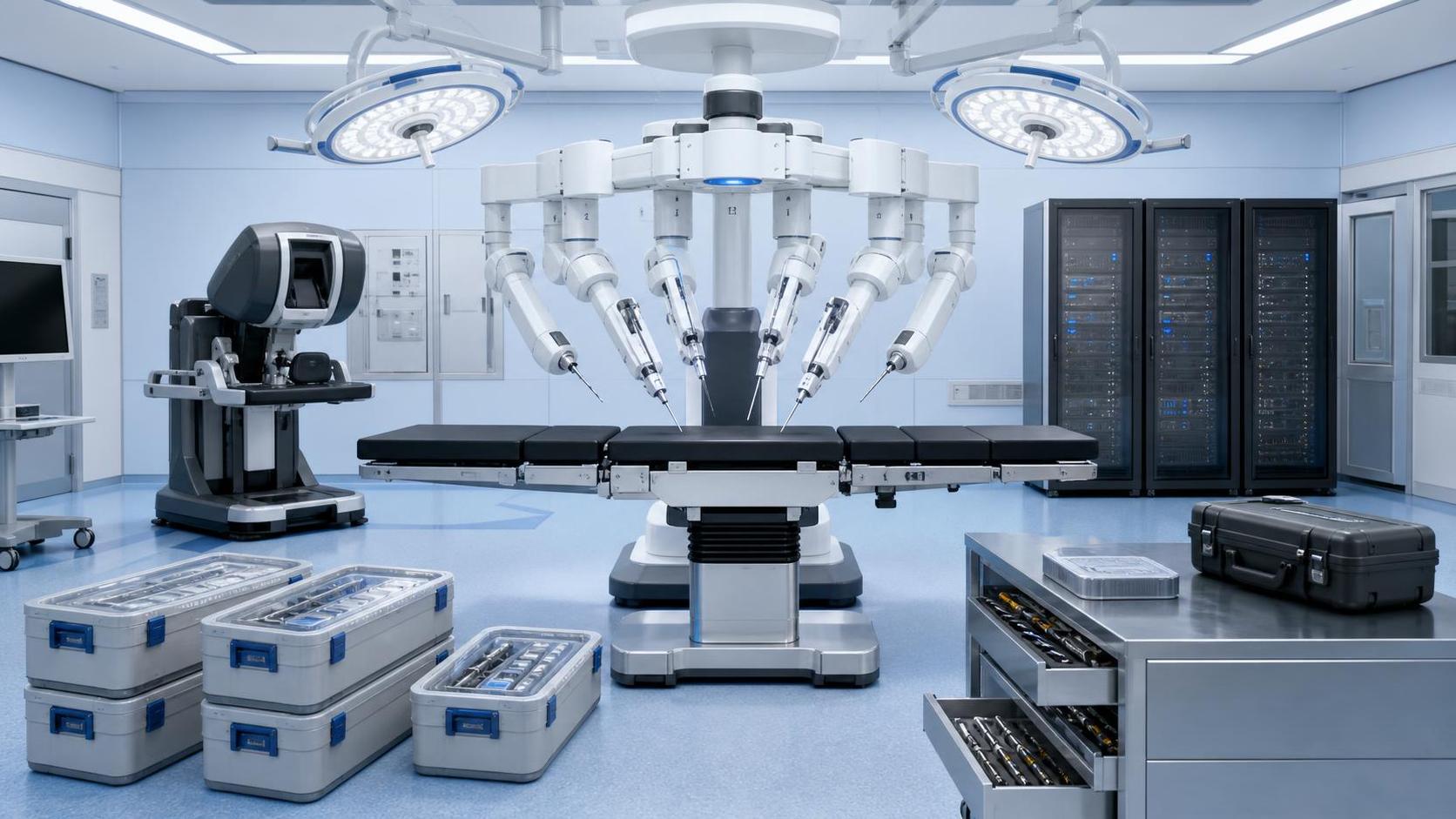 What drives the total cost of surgical robotics in the USA?