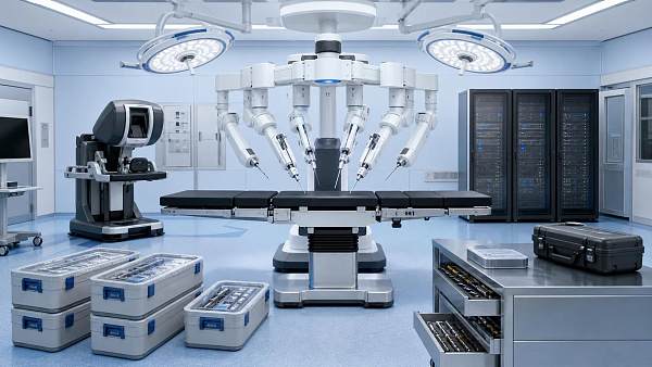 What drives the total cost of surgical robotics in the USA?