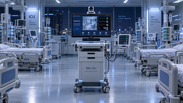 When does tele-ICU for night coverage reduce overnight staffing gaps?