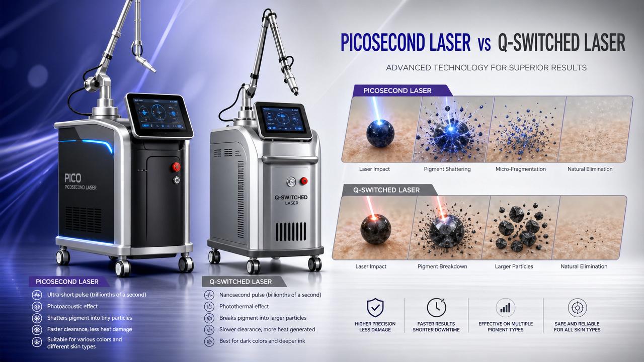 Picosecond Laser vs Q-Switched Laser: Which Is Better for Pigment and Tattoo Removal?