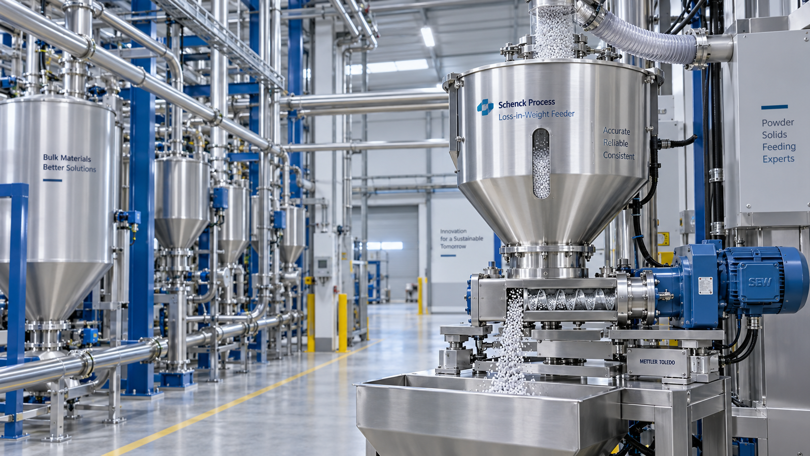 How an industrial weighing system controls feeding during refills