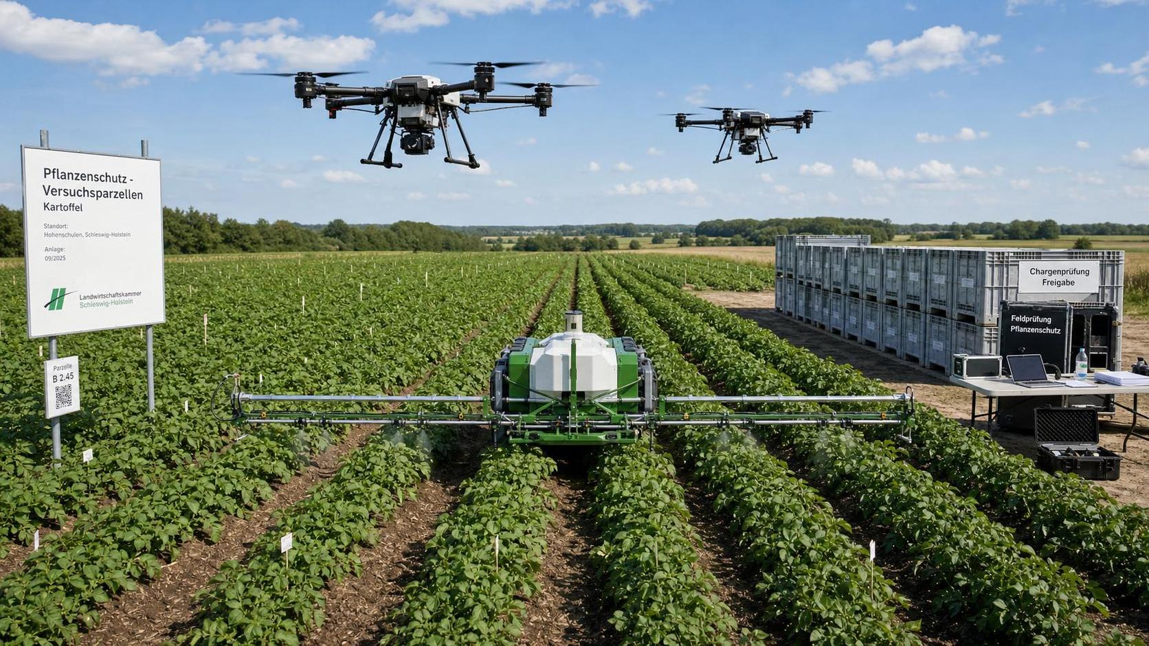 EuroPotato Notice Flags Drone Inspection Focus