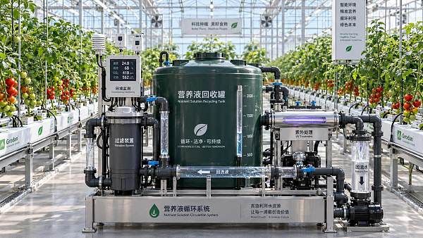 When does hydroponic farming technology reduce water use in greenhouses?