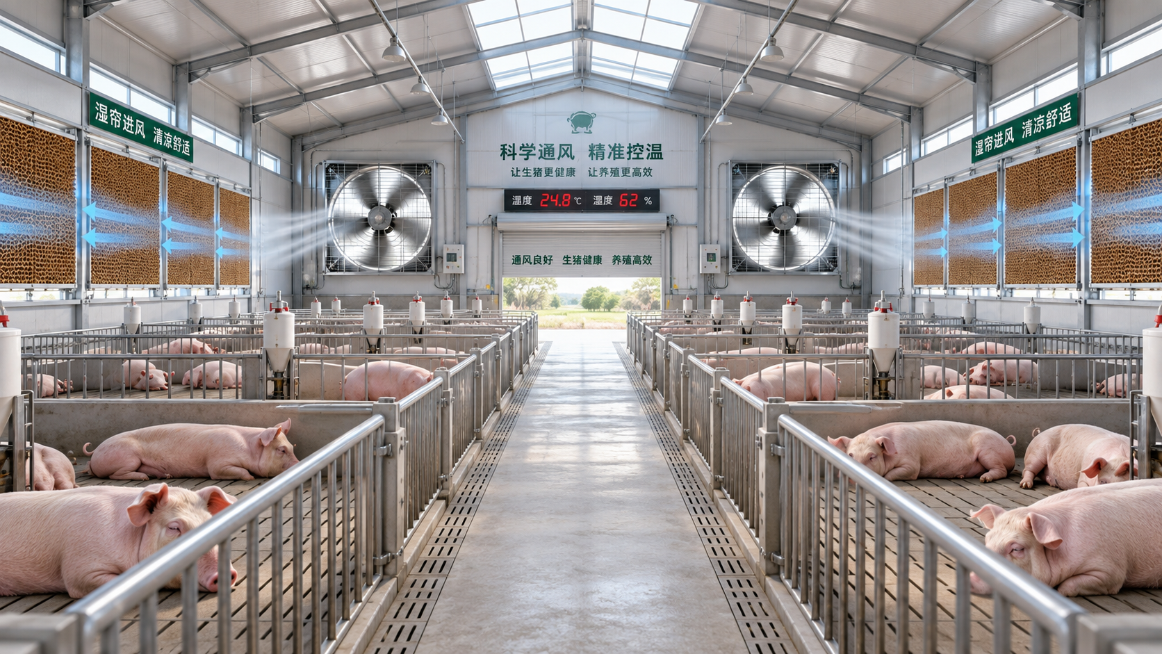 How ventilation rates affect swine barn climate control in hot weather
