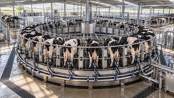 How much labor can automated rotary milking realistically save?