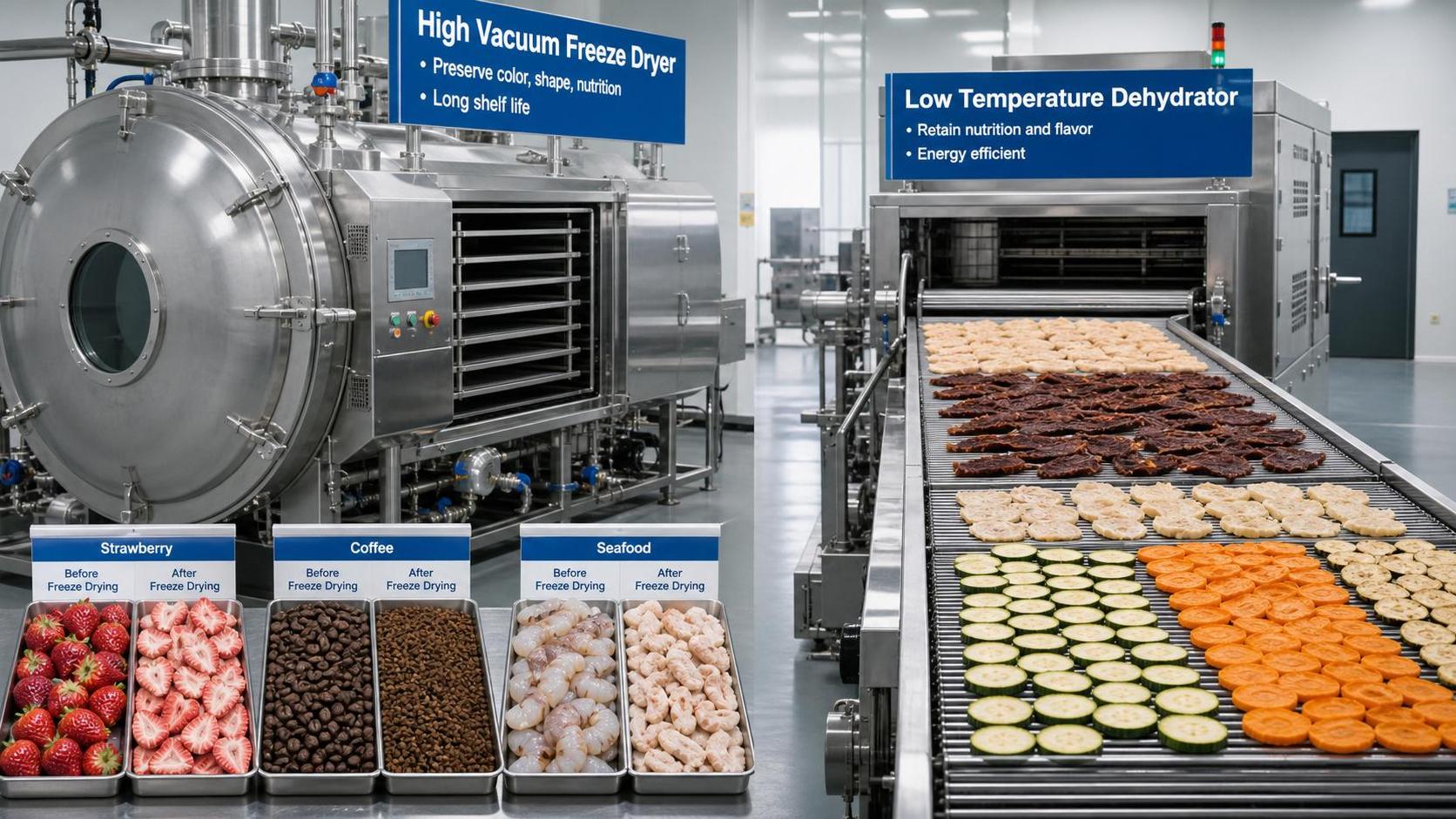 High Vacuum Freeze-Drying Equipment vs Low-Temp Dehydrators: Which Fits Your Product?
