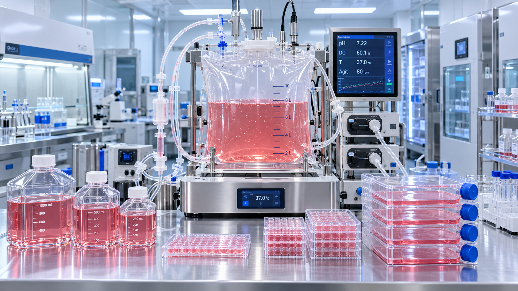 Which biological culture vessels suit fragile biopharmaceutical cell lines?