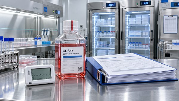 What quality documentation is needed for GMP CD34+ culture media?