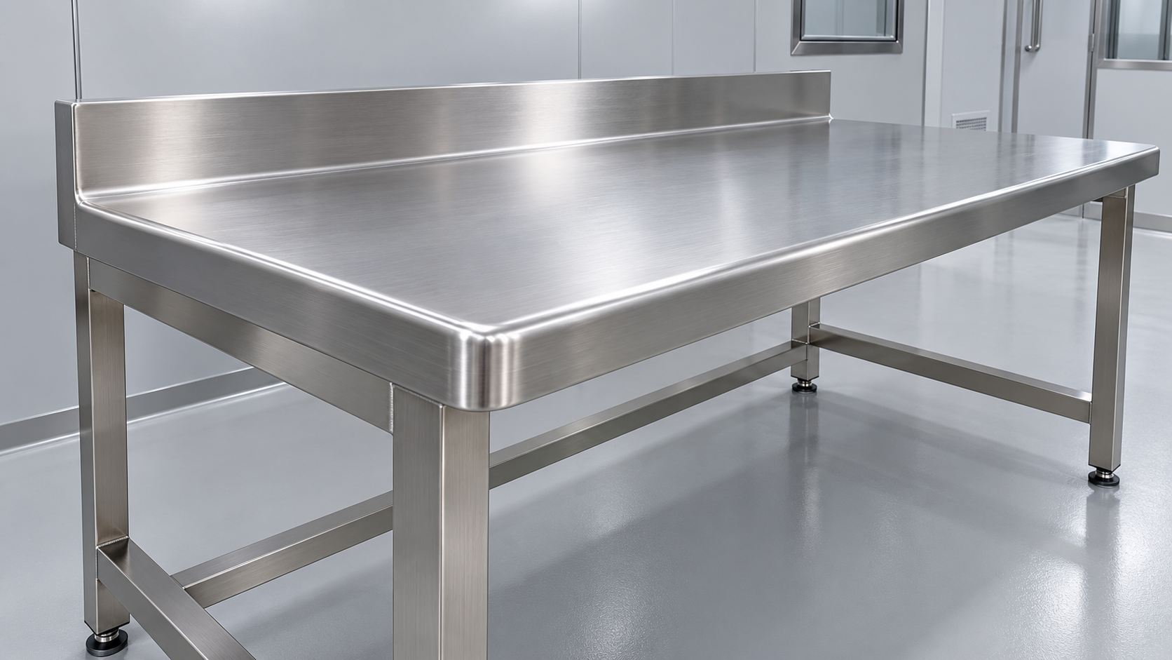 Which design features make cleanroom benches easier to clean?
