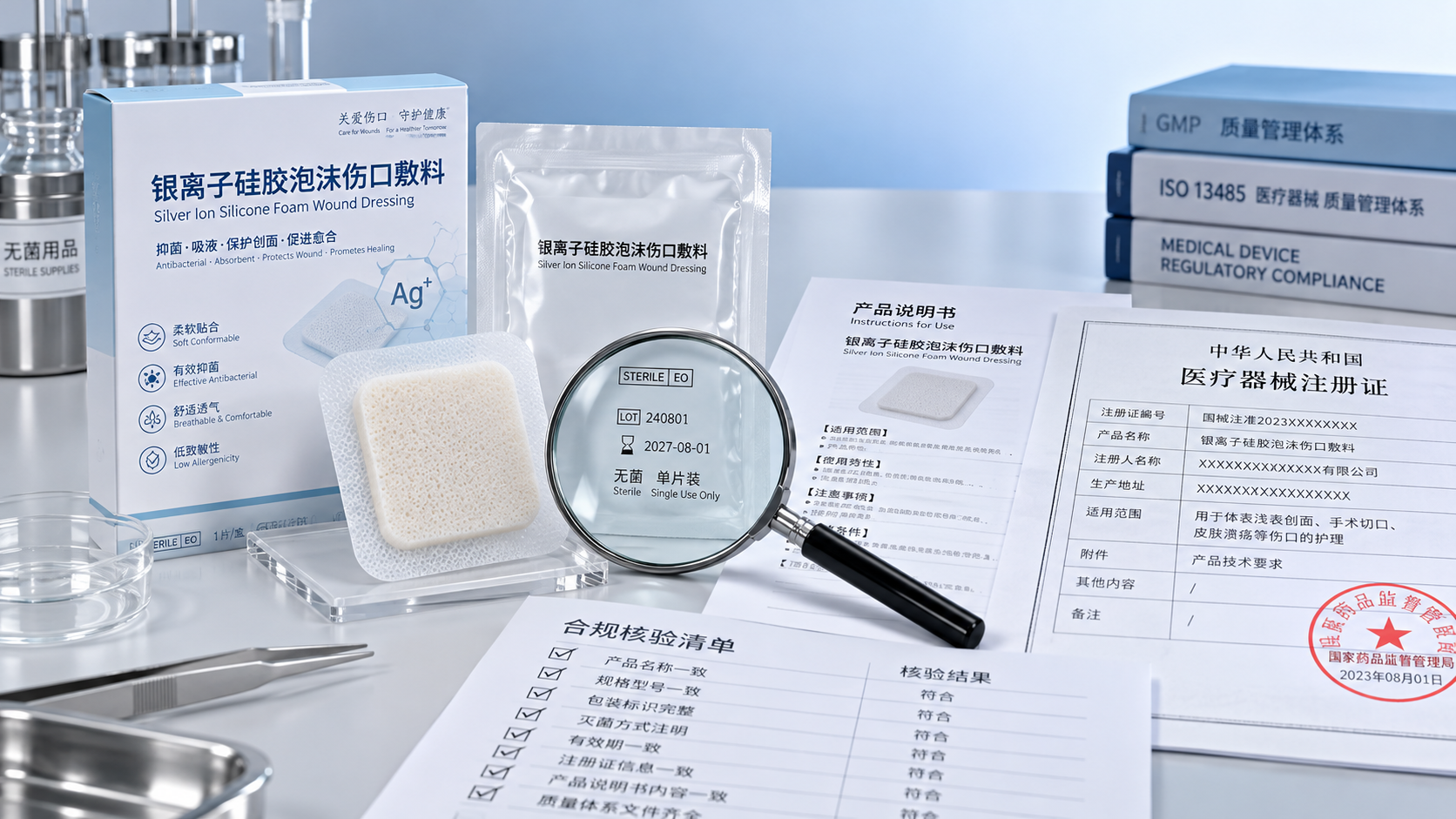 How to verify the FDA clearance status of silver wound dressings