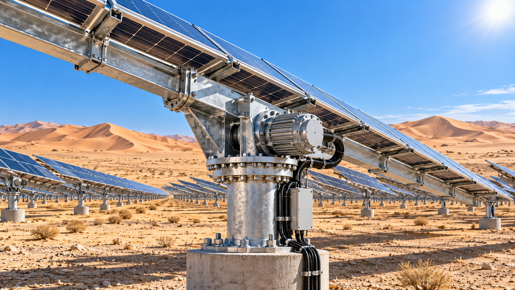 Selecting a Solar Slewing Drive That Survives Harsh Desert Environments
