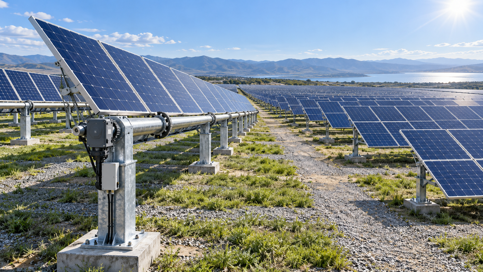 How much does single-axis solar tracking increase energy yield?