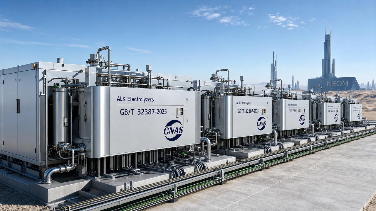 NEOM Green Hydrogen Phase II Mandates China’s GB/T 32387–2025 for ALK Electrolyzers