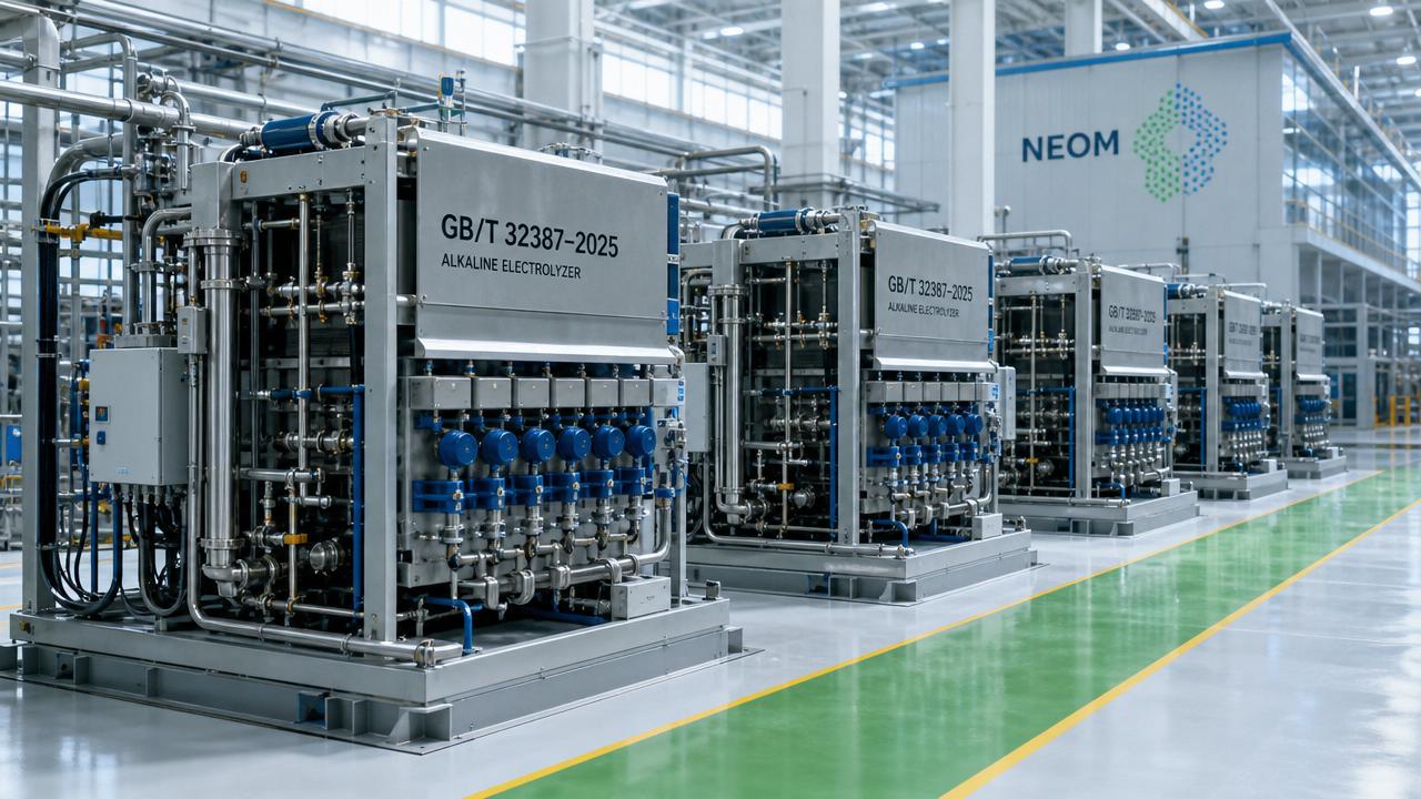 NEOM Green Hydrogen Phase II Alkaline Electrolyzer Tender Launches with GB/T 32387–2025 as Technical Benchmark
