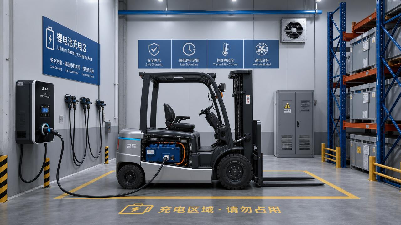 Lithium Forklift Charging: Best Practices to Cut Downtime and Heat Risk