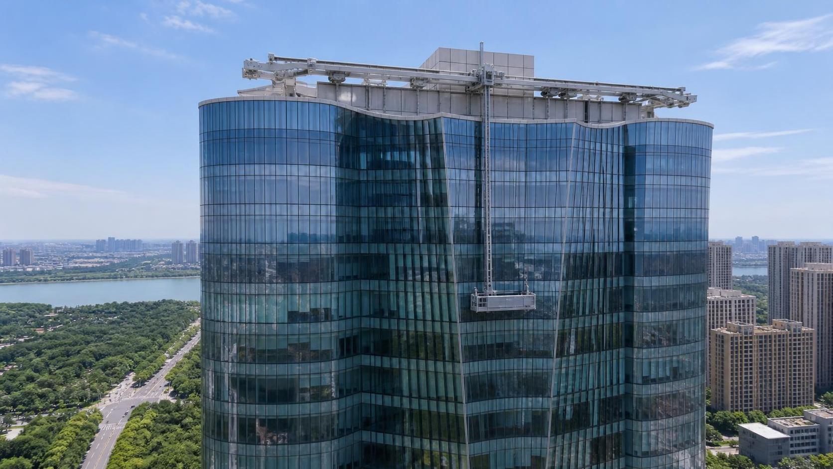 When does high rise façade maintenance equipment need a BMU instead of mobile access