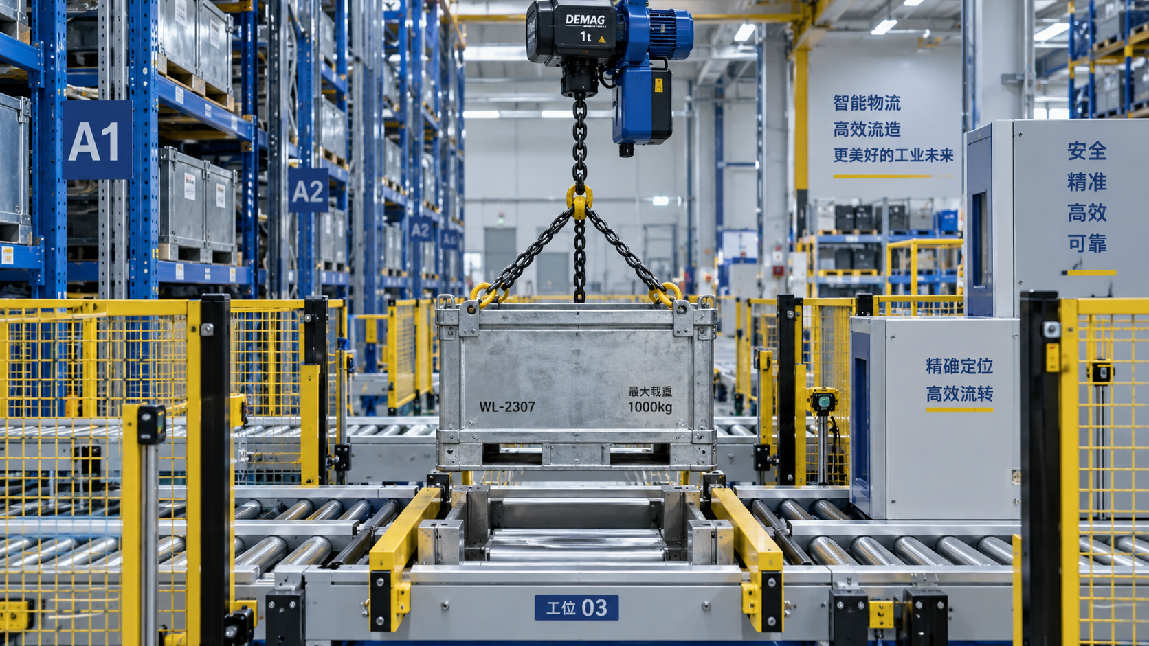 When do warehouse chain hoist systems need variable-speed control?